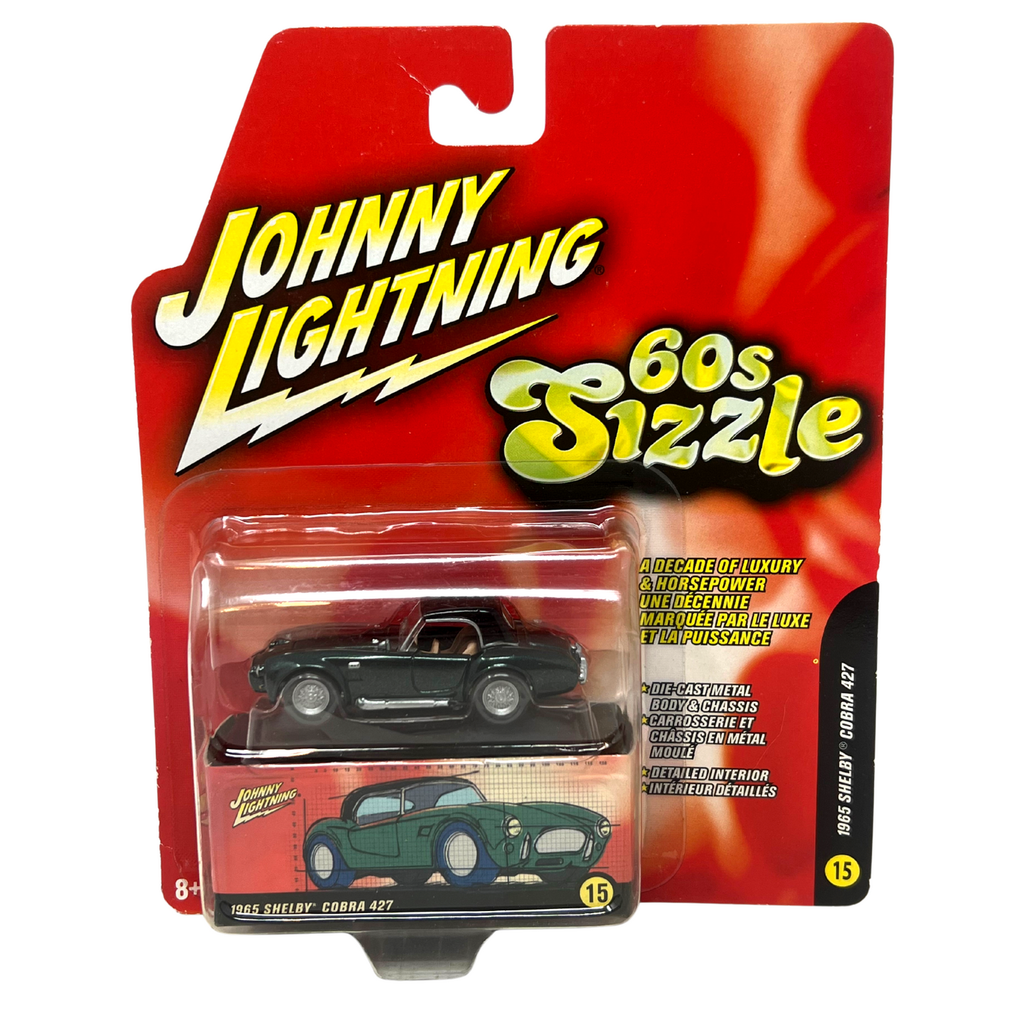 Johnny Lightning Musclecars 60s Sizzle 1965 Shelby Cobra 427 1:64 Diecast