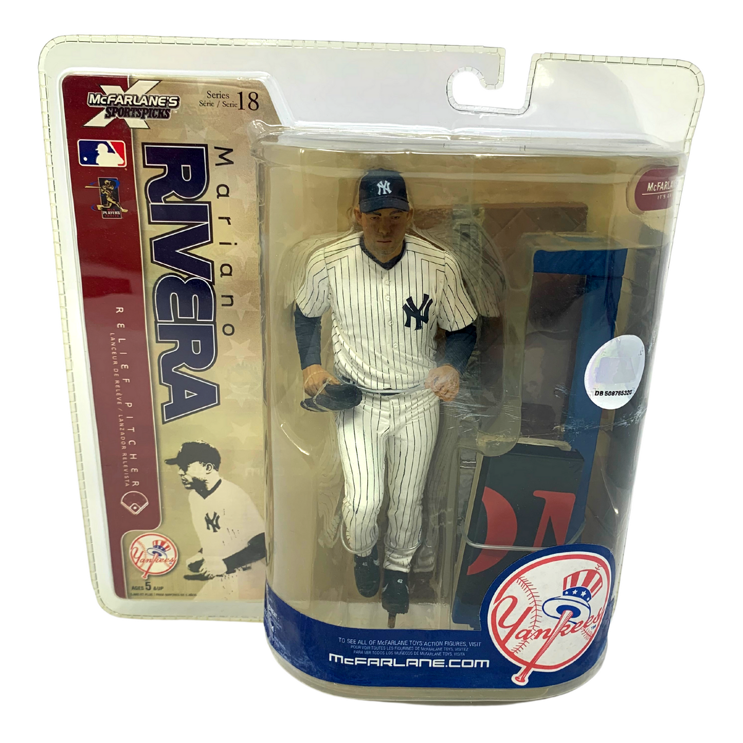 McFarlane MLB Series 18 Mariano Rivera New York Yankees White Pinstripes Jersey