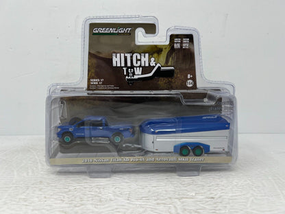 Greenlight Hitch & Tow 2018 Nissan Titan XD & Trailer Green Machine 1:64 Diecast