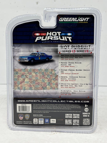 Greenlight Hot Pursuit Kansas State Police 1975 Dodge Monaco 1:64 Diecast