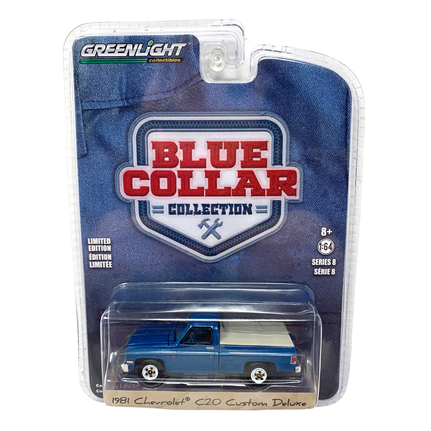 Greenlight Blue Collar Collection 1981 Chevrolet C20 Custom Deluxe 1:64 Diecast