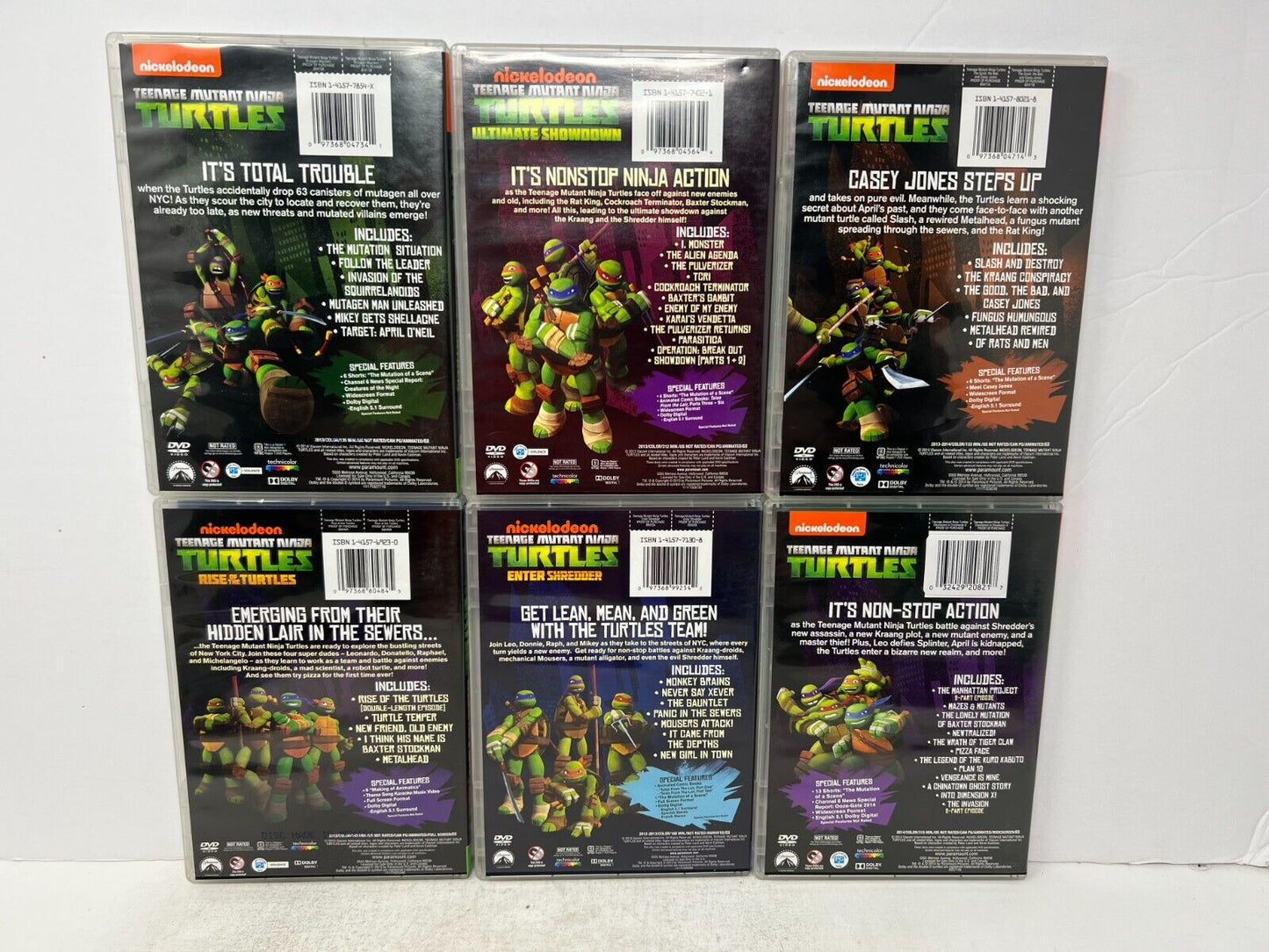 Lot of 6 Nickelodeon Teenage Mutant Ninja Turtles (DVD) Collection Kids Cartoon