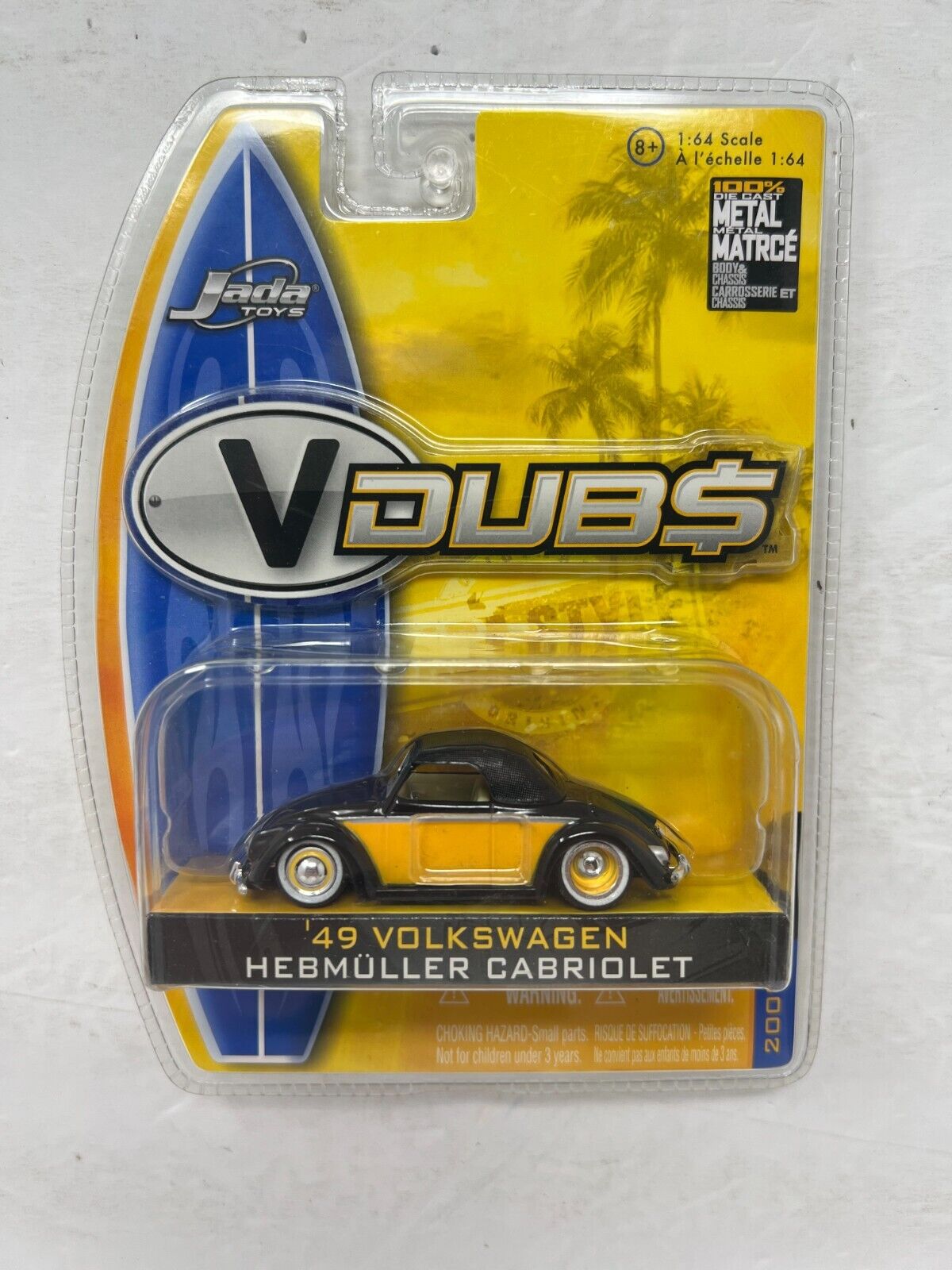Jada Toys V Dubs '49 Volkswagen Hebmuller Cabriolet Hard Top 1:64 Diecast