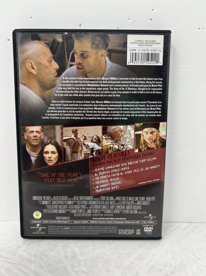 12 Monkeys (DVD, 2005) Bruce Willis Brad Pitt Thriller Good Condition!!!