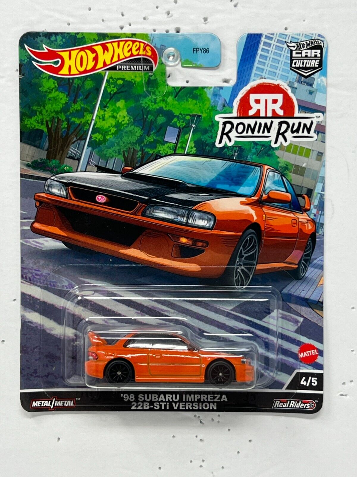 Hot Wheels Premium Ronin Run '98 Subaru Impreza 22B-STi Version 1:64 Diecast