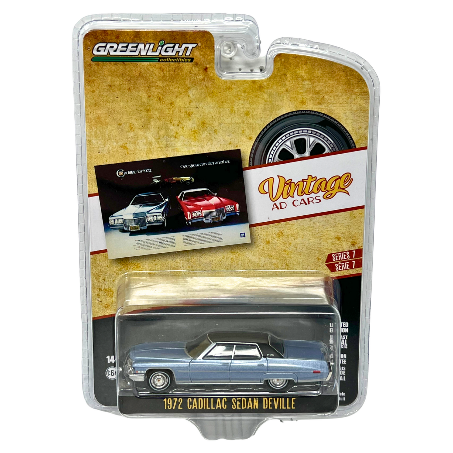 Greenlight Vintage AD Cars 1972 Cadillac Sedan Deville 1:64 Diecast