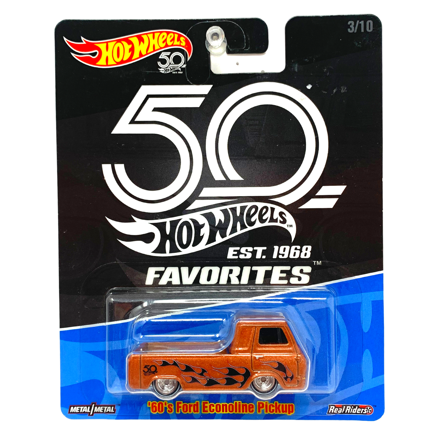 Hot Wheels 50 Favorites '60's Ford Econoline Pickup Real Riders 1:64 Diecast