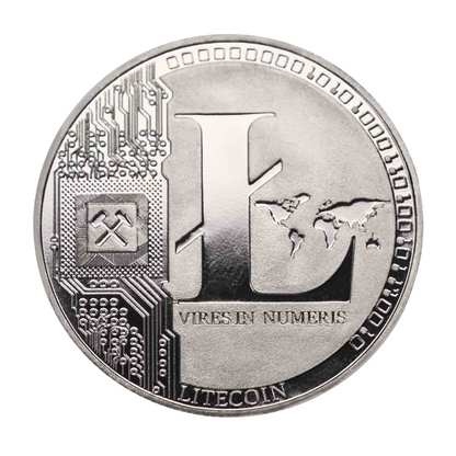 Litecoin LTC Physical Crypto Coin Novelty Souvenir Token Silver Color