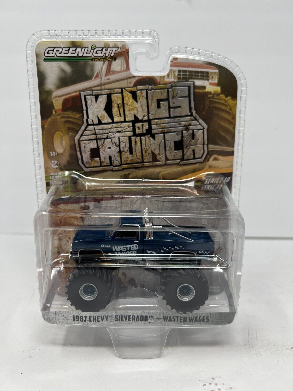 Greenlight Kings of Crunch Series 10 Chevy Silverado Wasted Wages 1:64 Diecast