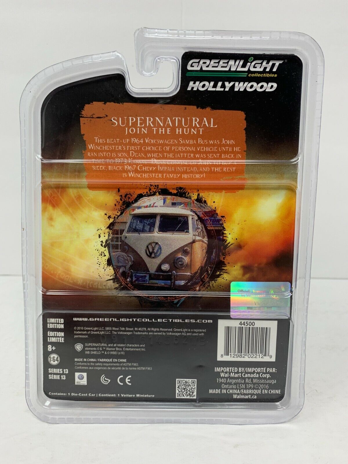 Greenlight Hollywood Supernatural 1967 Volkswagen Samba Bus 1:64 Diecast