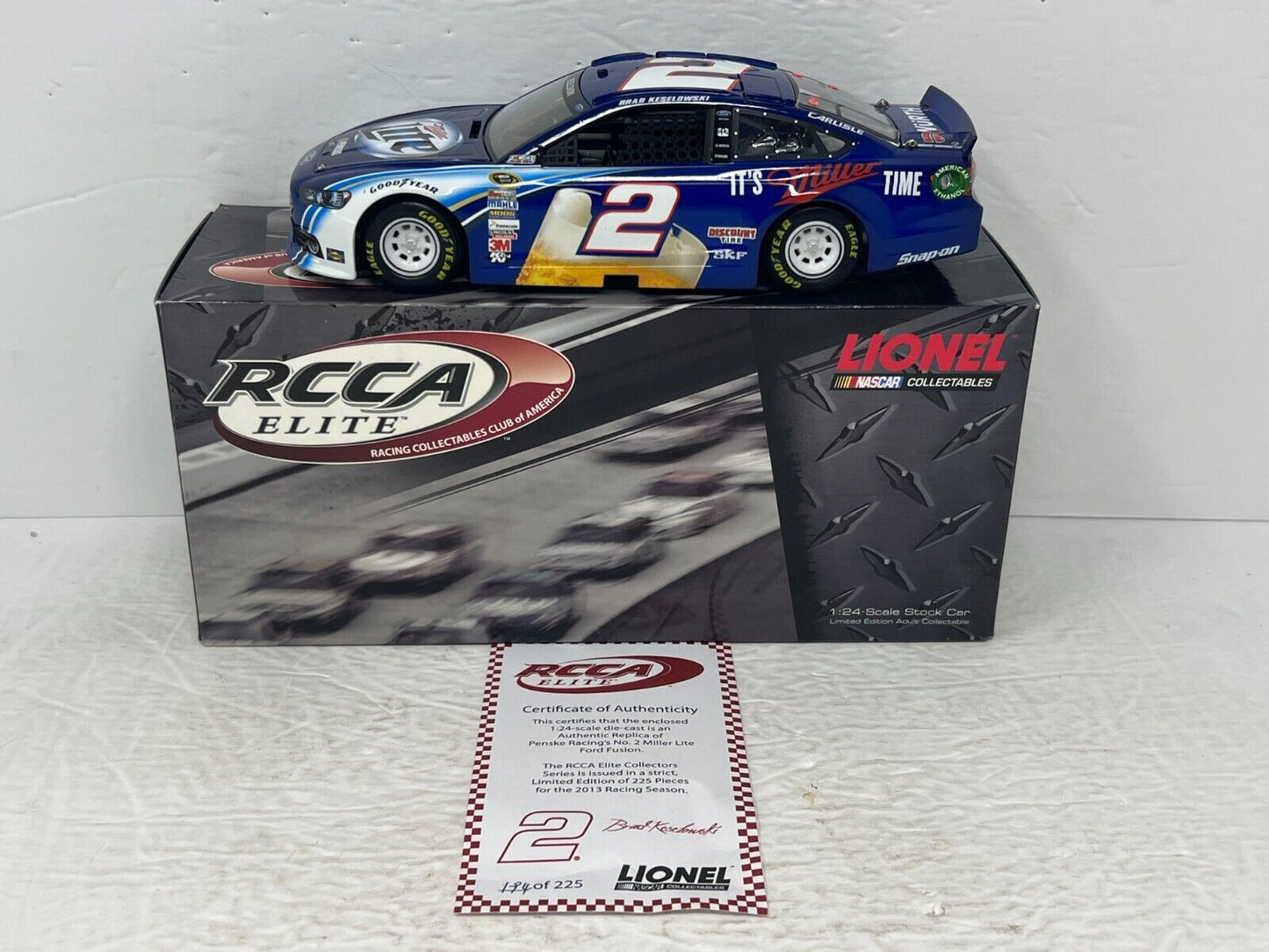 Lionel RCCA Elite Nascar #2 Brad Keselowski Miller Lite 2013 Fusion 1:24 Diecast