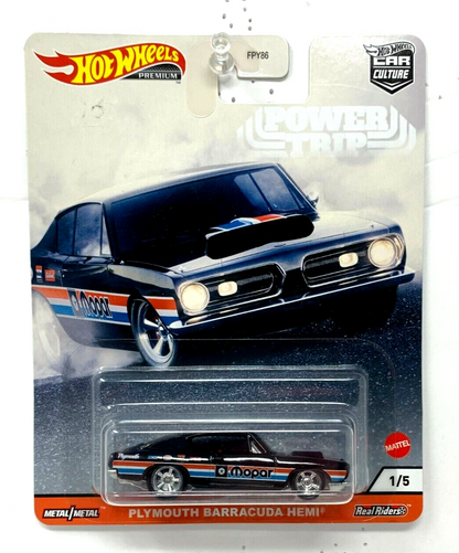 Hot Wheels Premium Power Trip Plymouth Barracuda Hemi 1:64 Diecast