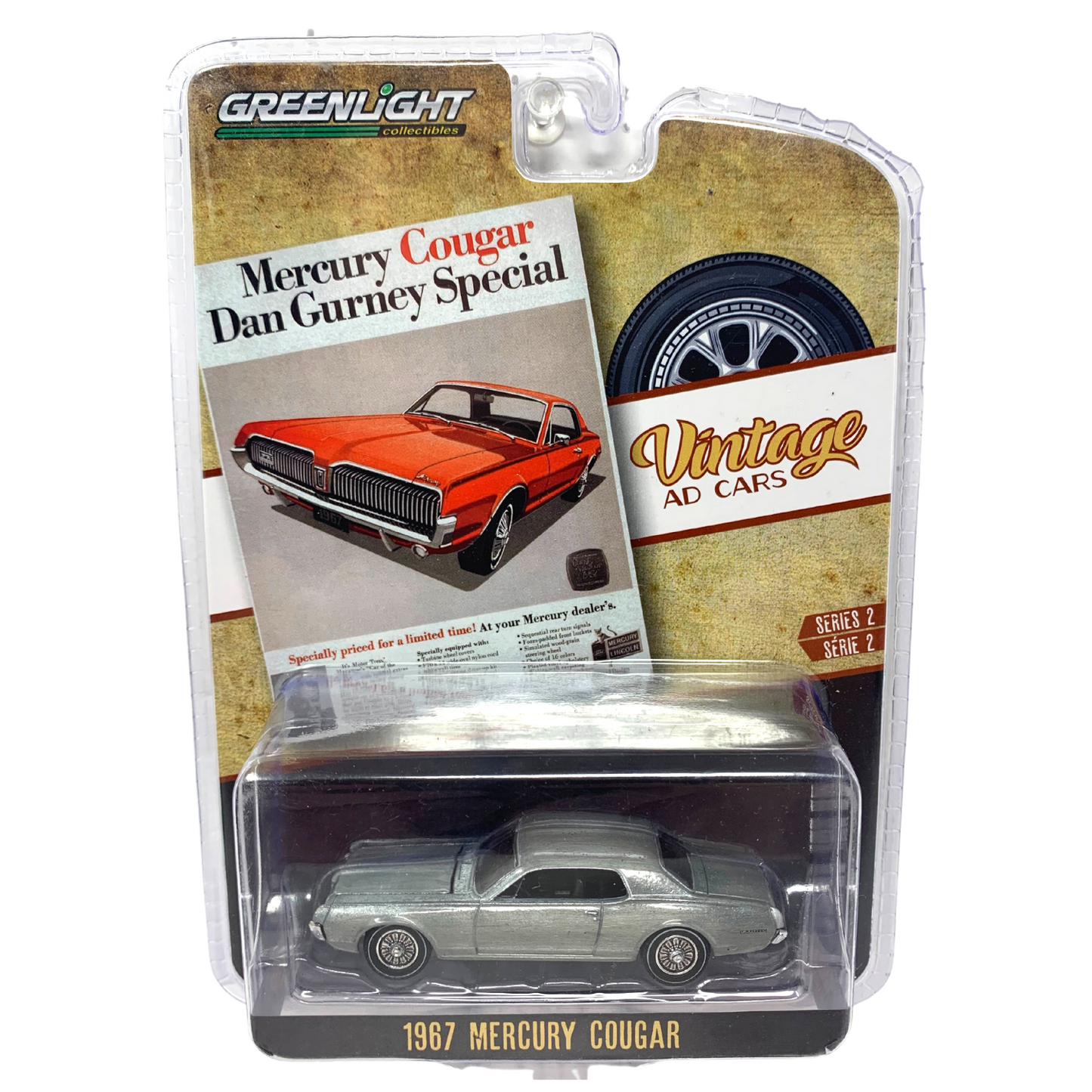 Greenlight Vintage Ad Cars Series 2 1967 Mercury Cougar 1:64 Diecast