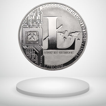 Litecoin LTC Physical Crypto Coin Novelty Souvenir Token Silver Color