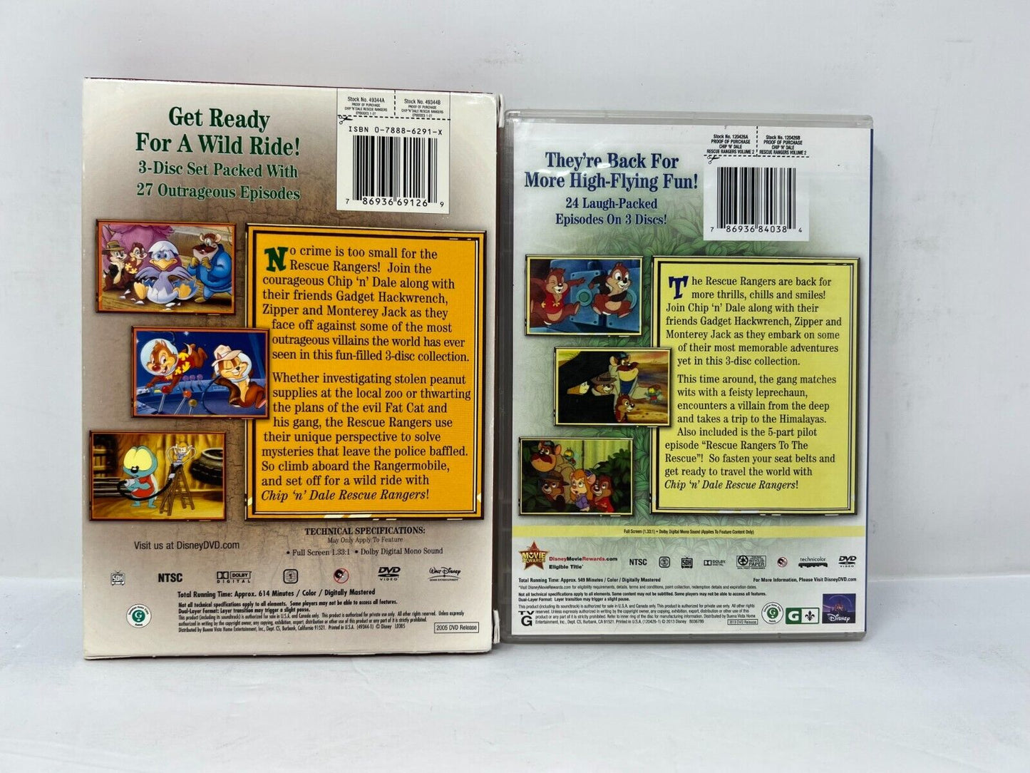 Disney Chip n Dale Rescue Rangers Vol 1 & 2 DVD TV Series Boxset Good Condition