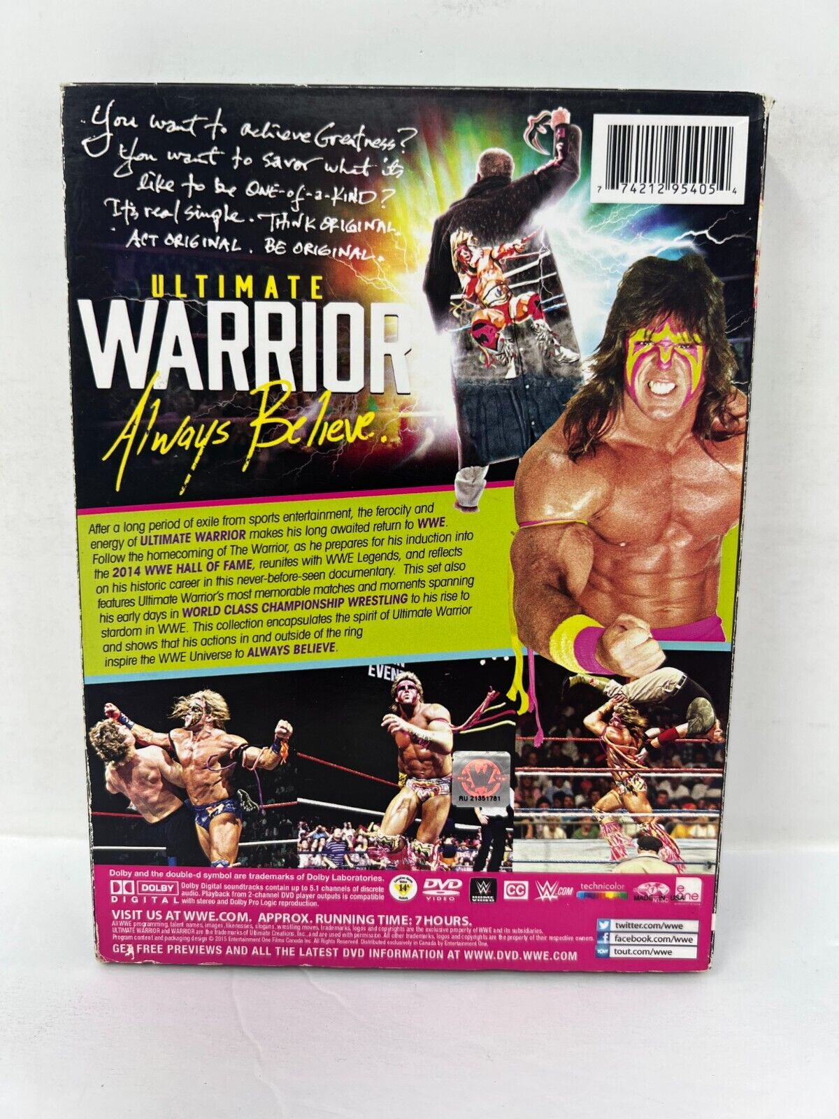 WWE: Ultimate Warrior - Always Believe (DVD, 2015) Good Condition!!!