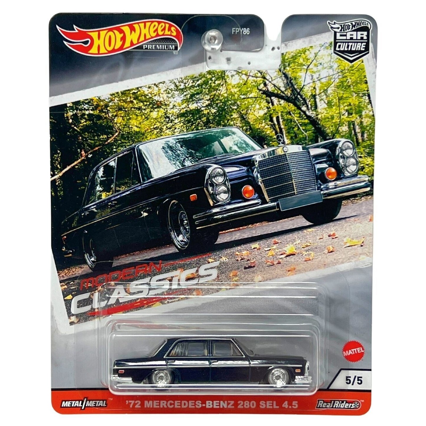 Hot Wheels Premium Modern Classics '72 Mercedes-Benz 280 SEL 4.5 1:64 Diecast