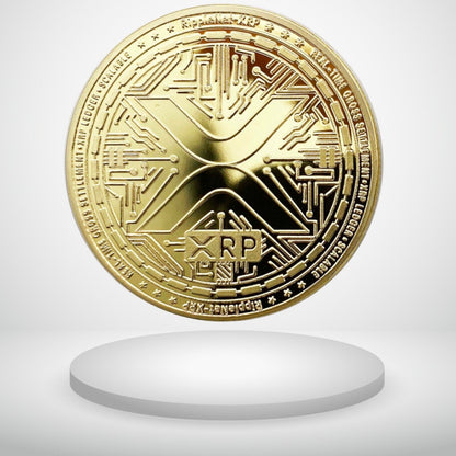 Ripple XRP (18k Gold Plated 2022 Edition) Physical Crypto Coin Novelty Souvenir