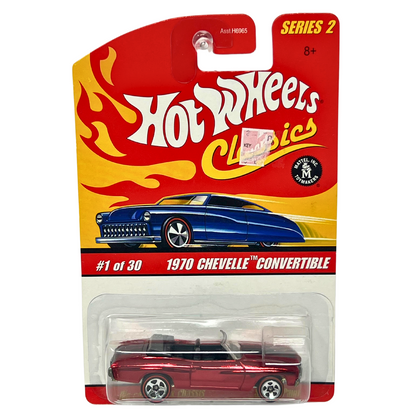 Hot Wheels Classics Series 2 1970 Chevelle Convertible Muscle Car 1:64 Diecast Red V2