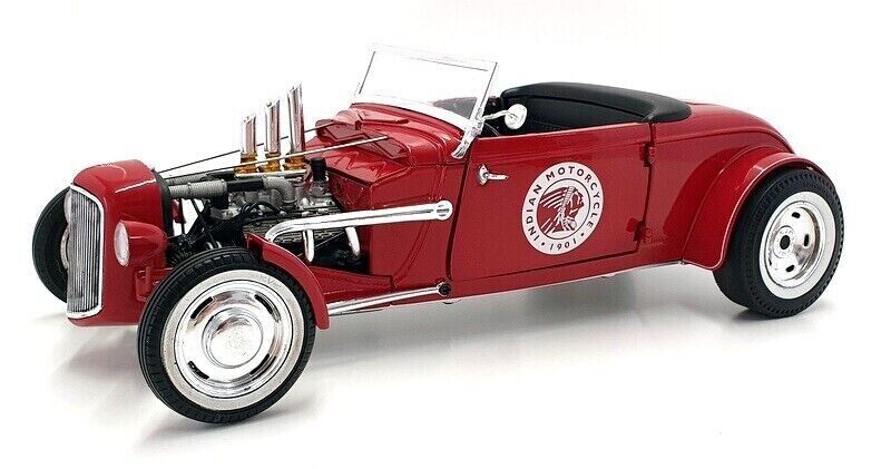 GMP 1934 Ford Hot Rod Roadster Indian Motorcycle 1:18 Diecast Red