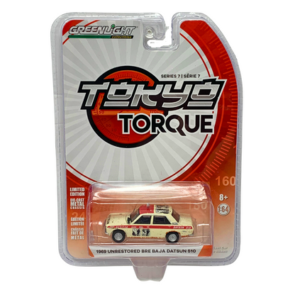 Greenlight Tokyo Torque 1969 Unrestored Bre Baja Datsun 510 1:64 Diecast