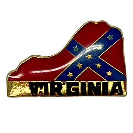 Virginia State Map Cities & States Lapel Pin P1