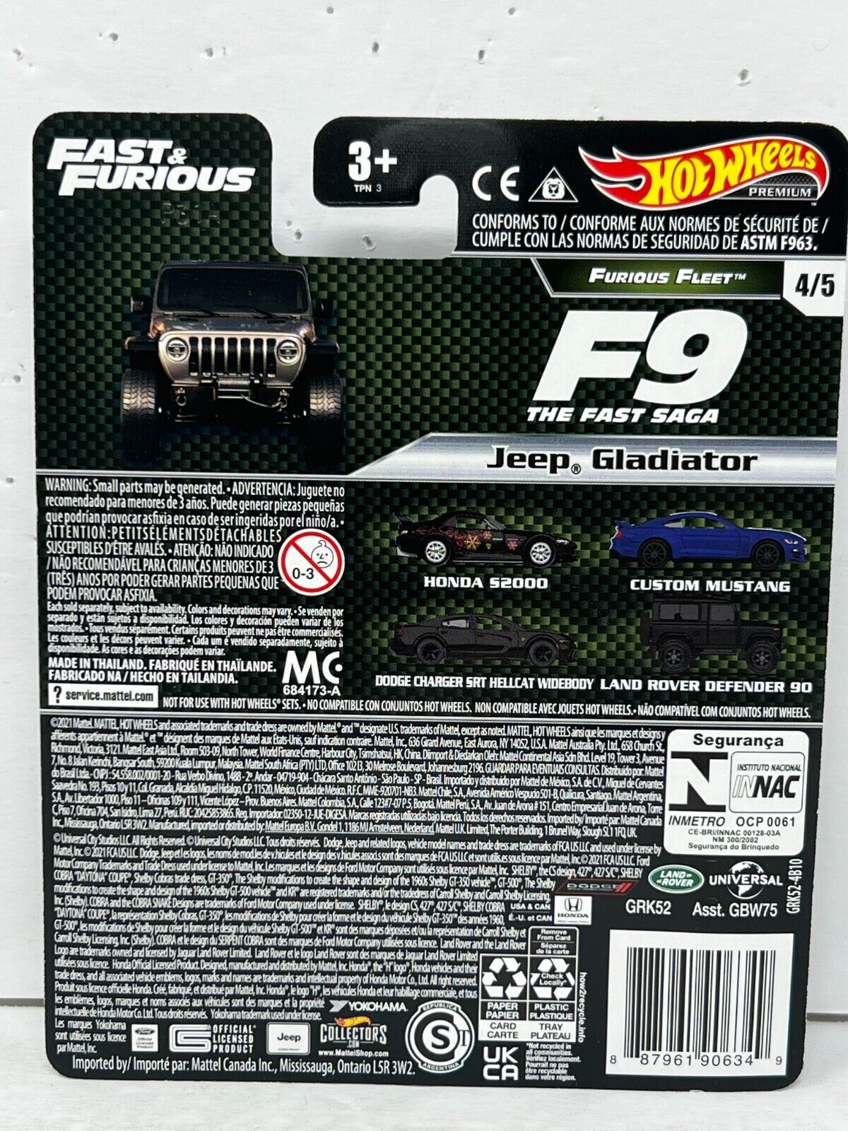 Hot Wheels Premium Fast & Furious Furious Fleet Jeep Gladiator 1:64 Diecast