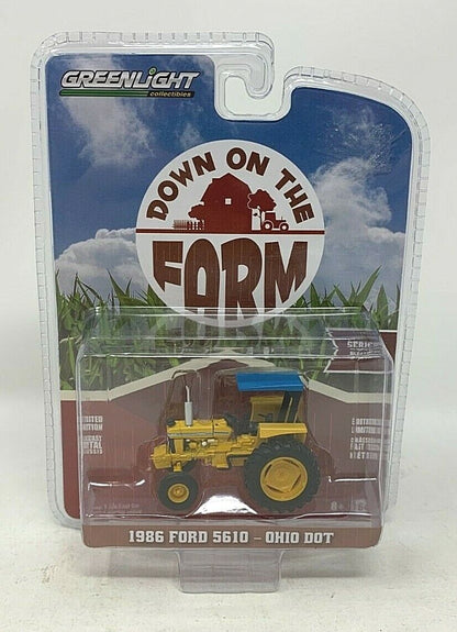 Greenlight Down on the Farm 1986 Ford 5610 - Ohio DOT 1:64 Diecast