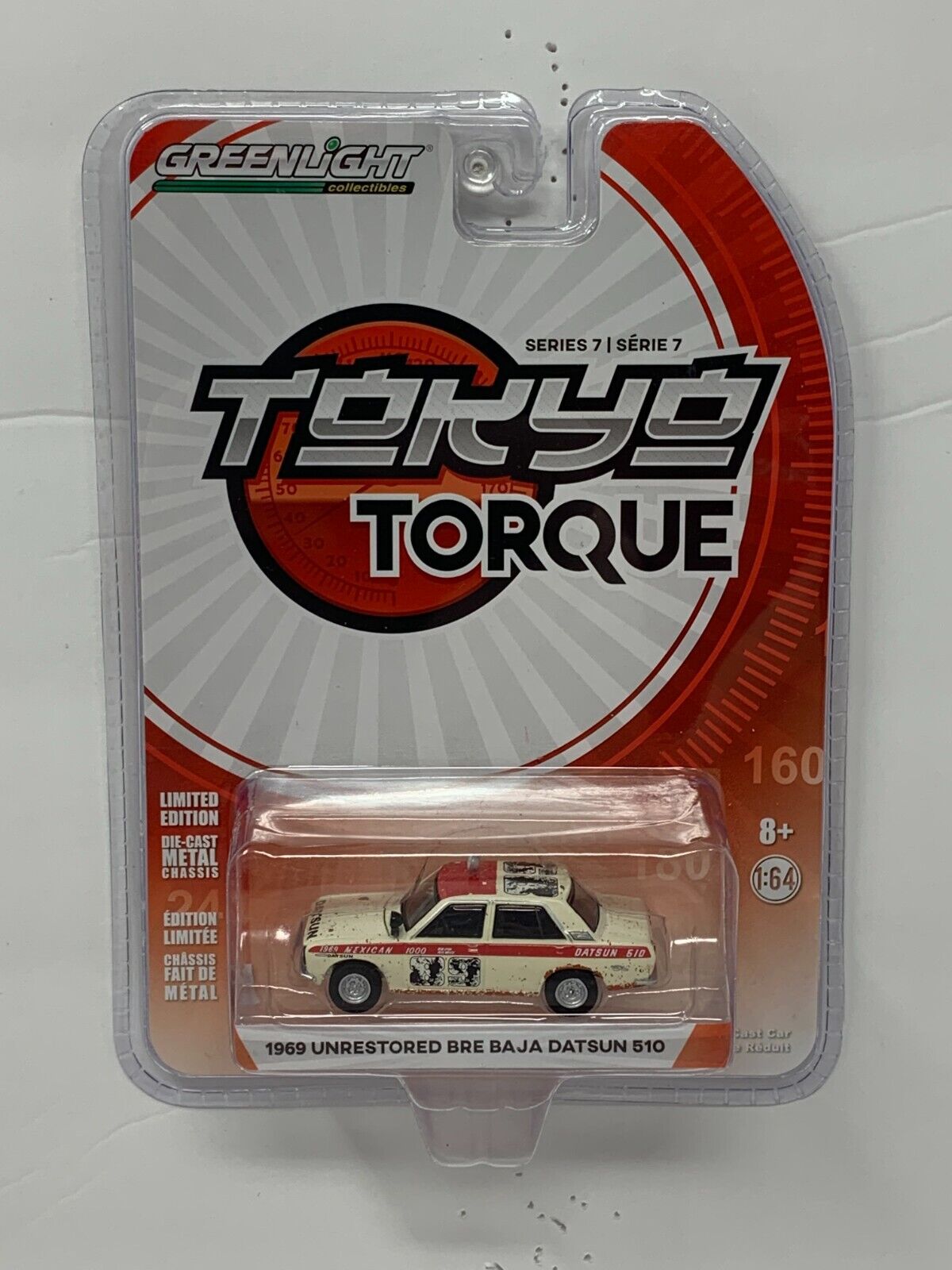 Greenlight Tokyo Torque 1969 Unrestored Bre Baja Datsun 510 1:64 Diecast