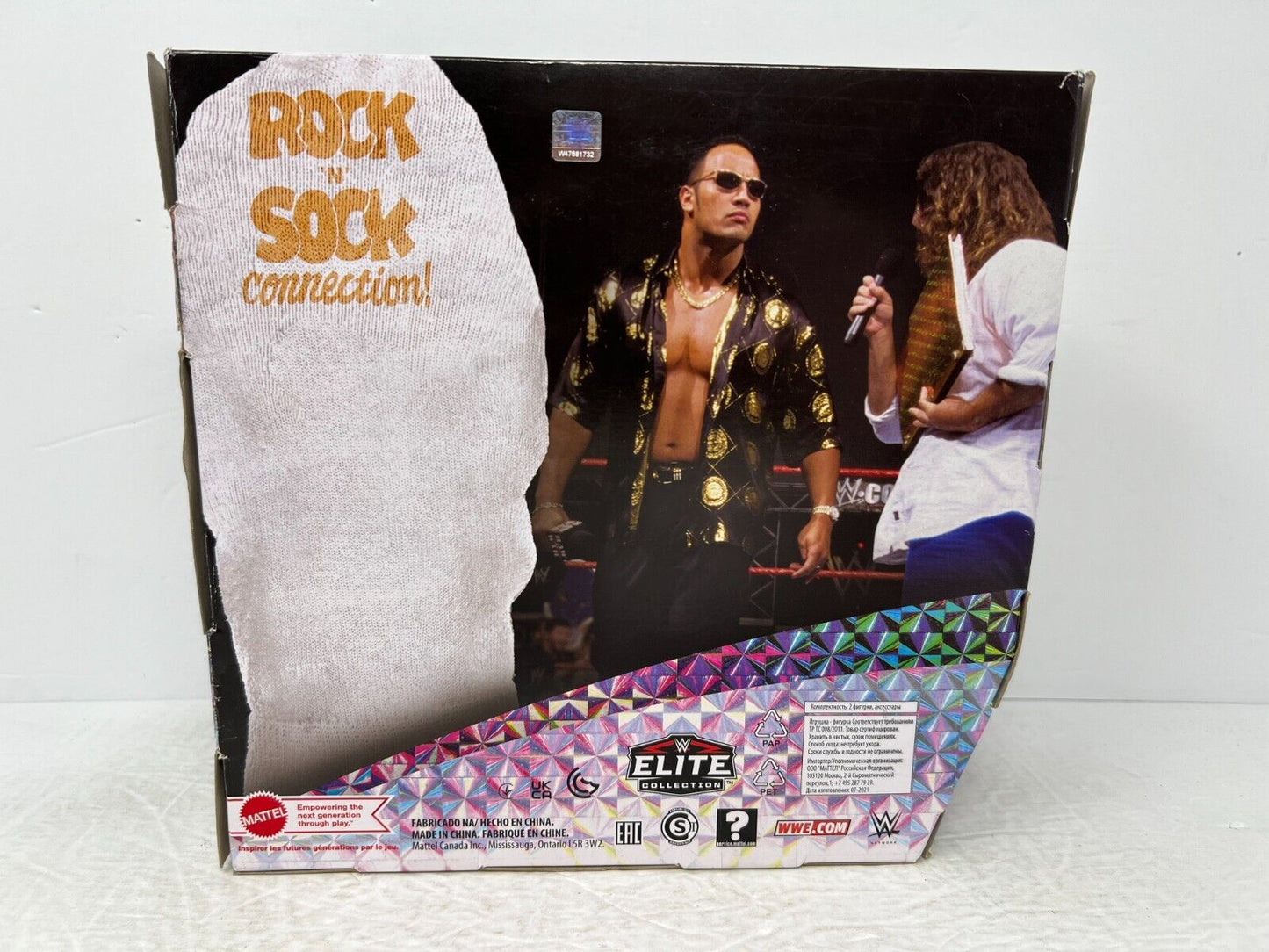 WWE Elite Collection 2-Pack The Rock & Mankind Rock and Sock Connection Figures