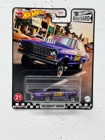 Hot Wheels Premium Boulevard '63 Chevy Nova 1:64 Diecast