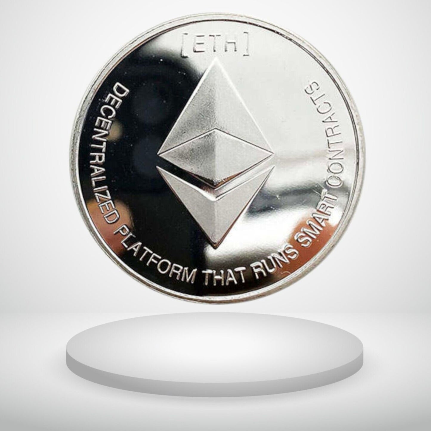 Ethereum | ETH Physical Crypto Coin Novelty Souvenir Token Silver Color