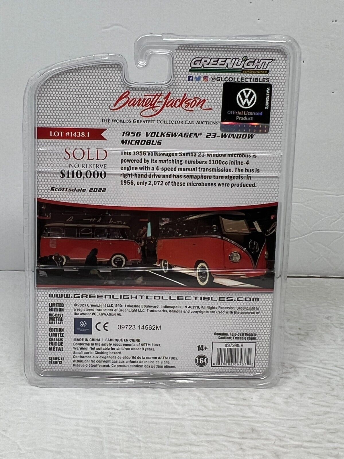 Greenlight Barrett-Jackson 1956 Volkswagen 23-Window Microbus 1:64 Diecast