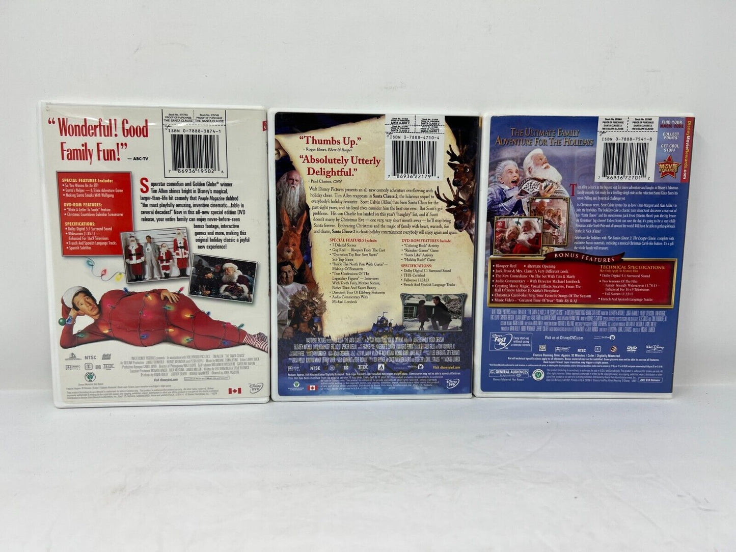 The Santa Clause Trilogy Collection (DVD, 2002) Christmas Good Condition!!!