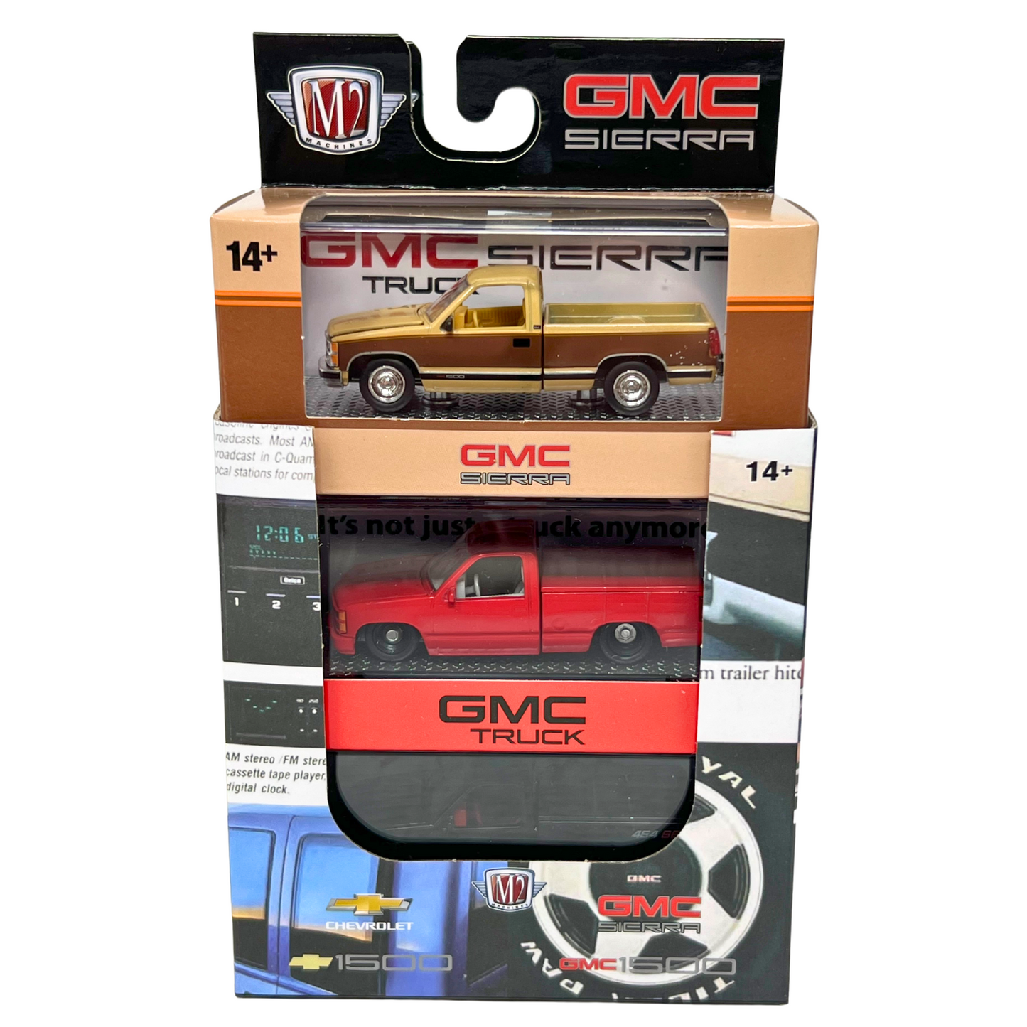 M2 Machines Chevy Siverado & GMC Sierra Set Of 6 With Sleeve 1:64 Diecast