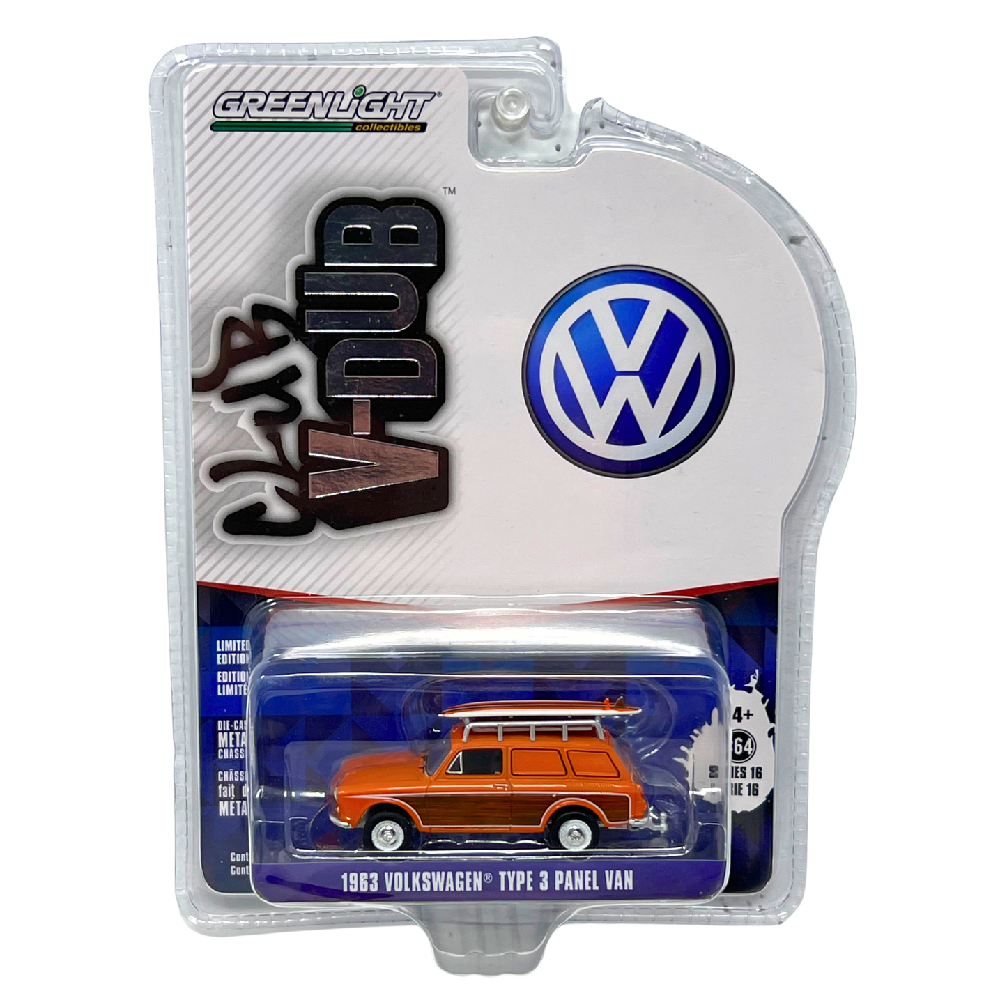 Greenlight Club V-Dub 1963 Volkswagen Type 3 Panel Van 1:64 Diecast