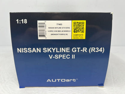 Autoart Nissan Skyline GT-R (R34) V-Spec II Midnight Purple 1:18 Diecast