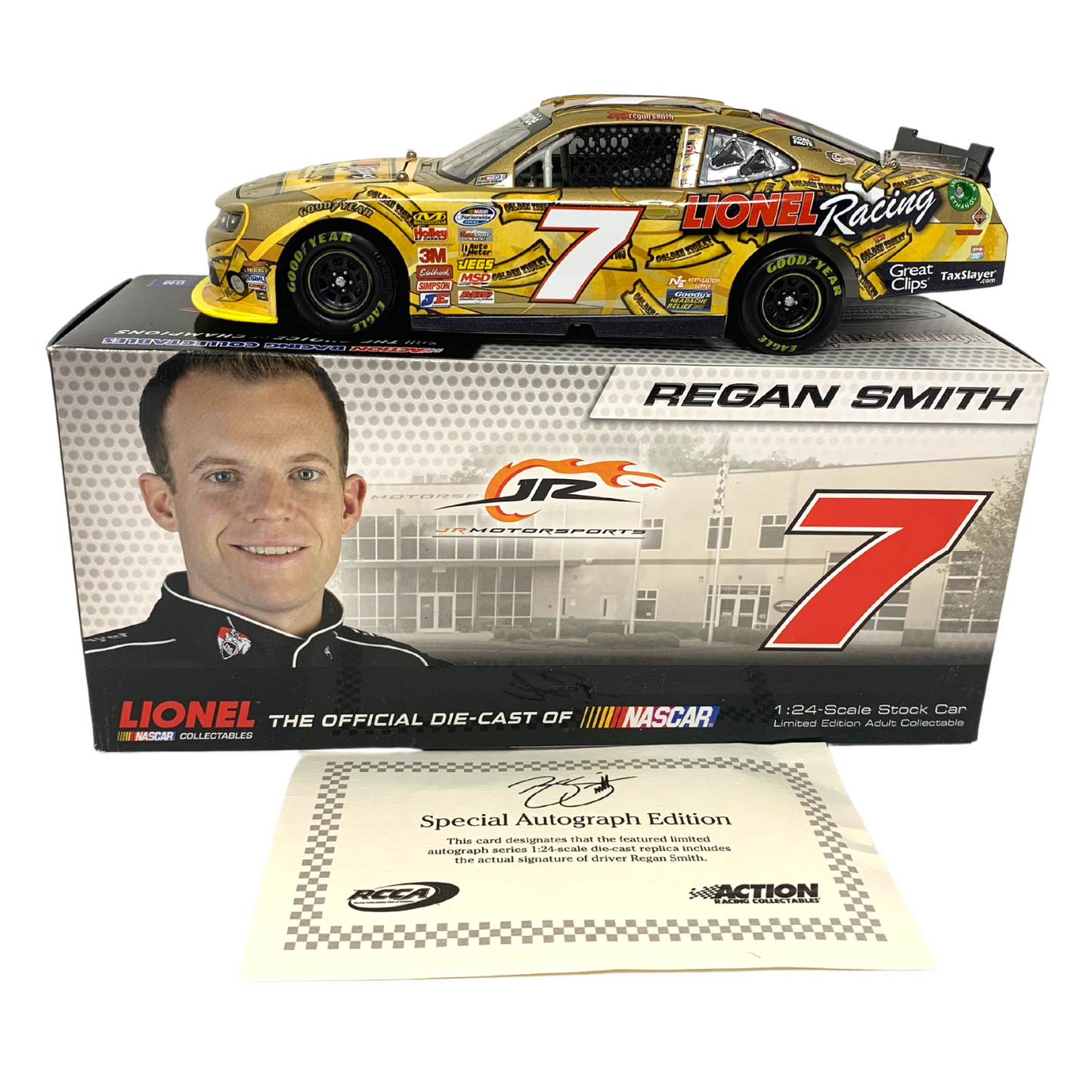 Lionel Racing Nascar #7 Regan Smith Golden Ticket Autographed Camaro 124 Diecast