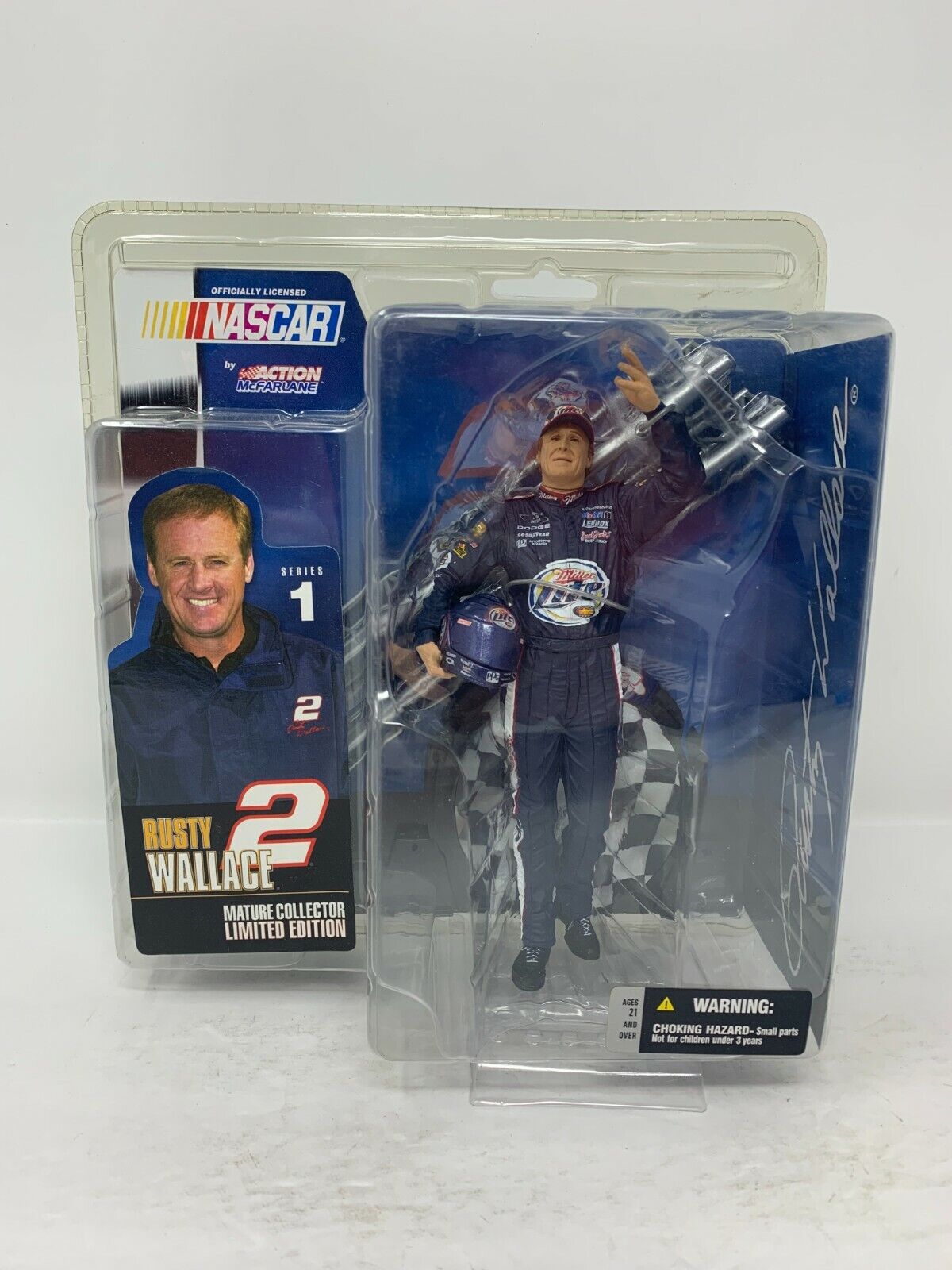 McFarlane Action Nascar Rusty Wallace # 2 Series 1 Limited Edition Figurine