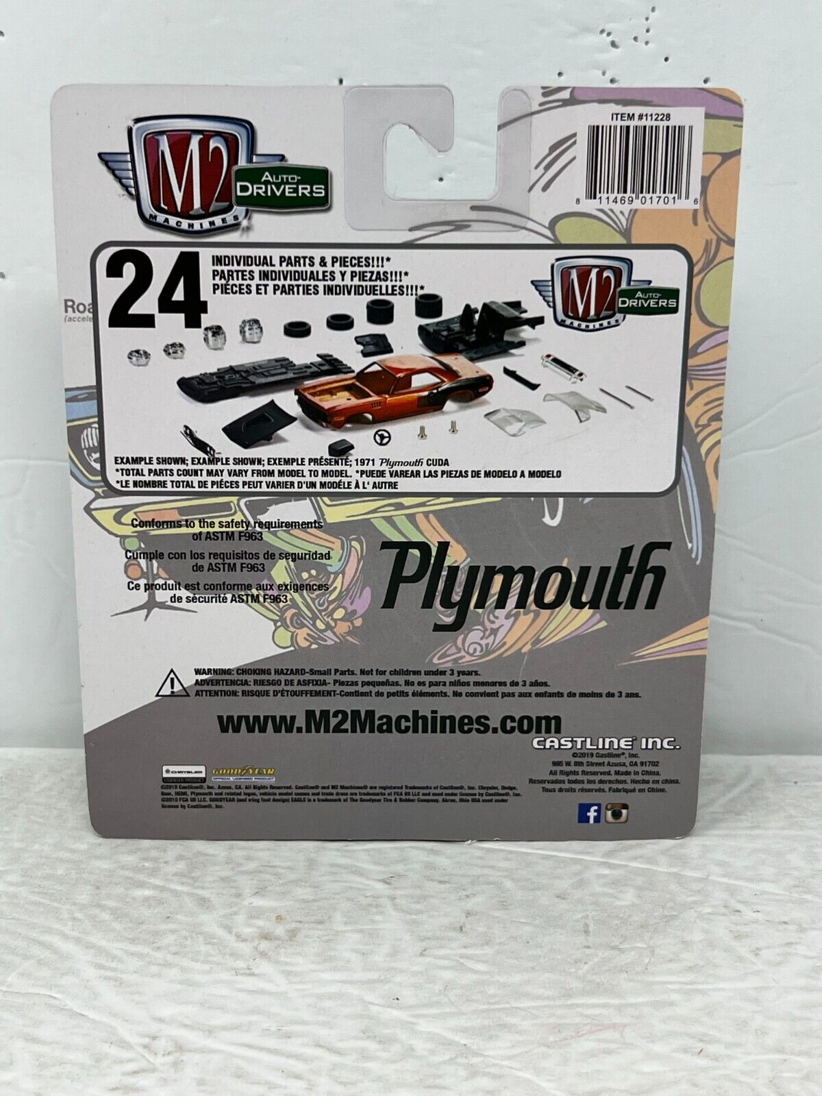 M2 Machines Auto-Drivers 1969 Plymouth Road Runner 440 6-Pack 1:64 Diecast