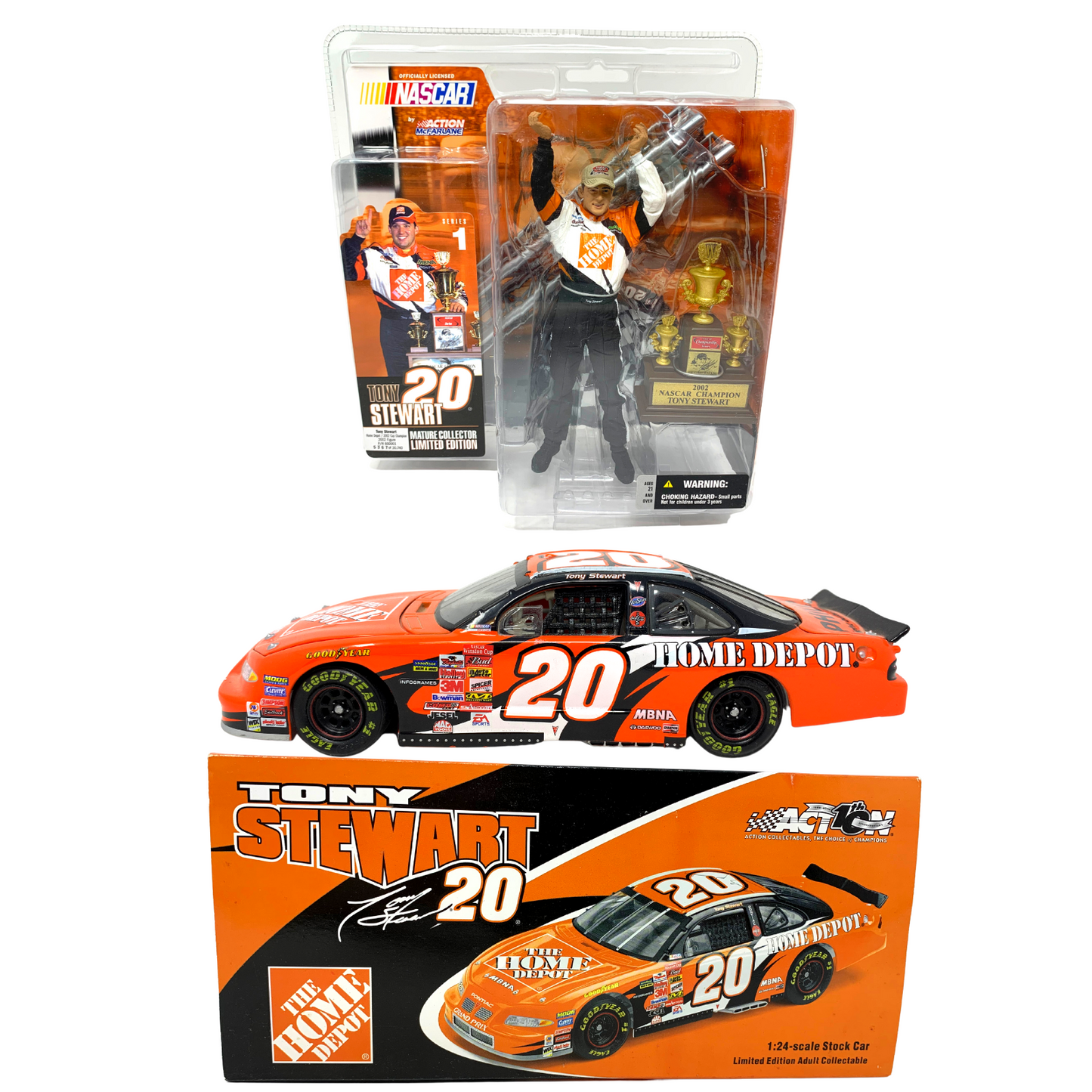 Action Nascar #20 Tony Stewart The Home Depot 1:24 Diecast & McFarlane Figure