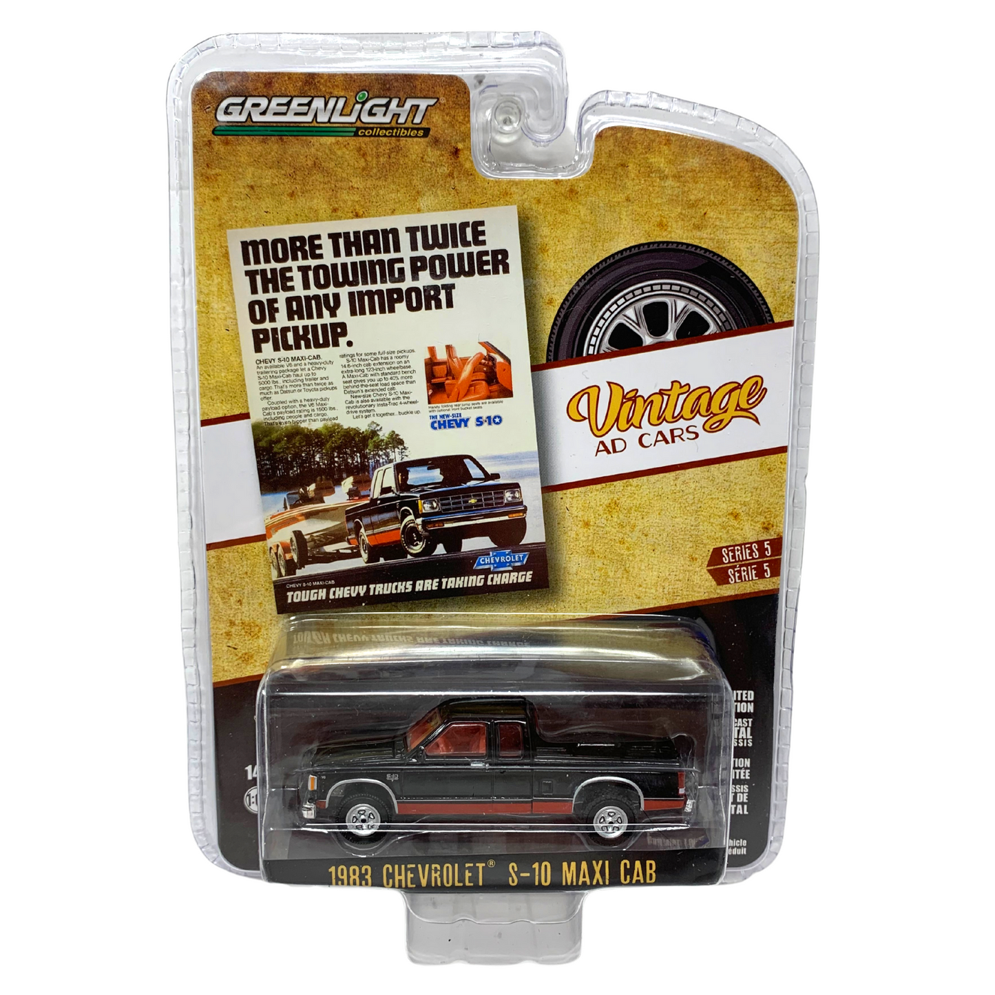 Greenlight Vintage Ad Cars Series 5 1983 Chevrolet S-10 Maxi Cab 1:64 Diecast