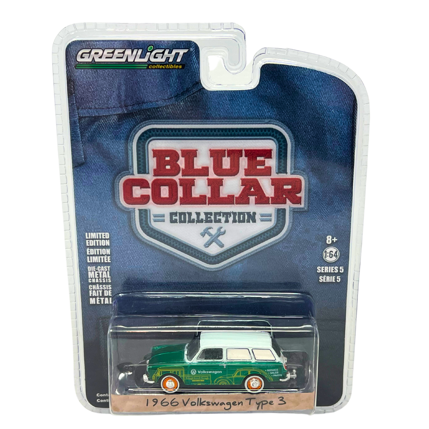 Greenlight Blue Collar 1966 Volkswagen Type 3 Green Machine 1:64 Diecast