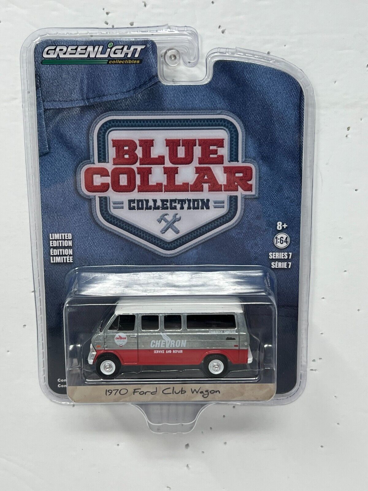 Greenlight Blue Collar 1970 Ford Club Wagon RAW CHASE 1:64 Diecast