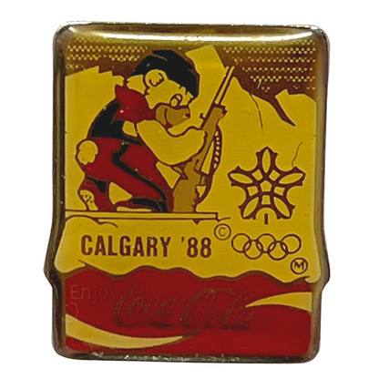 Coca Cola 1988 Calgary Winter Olympic Games (Shooting) Olympics Lapel Pin