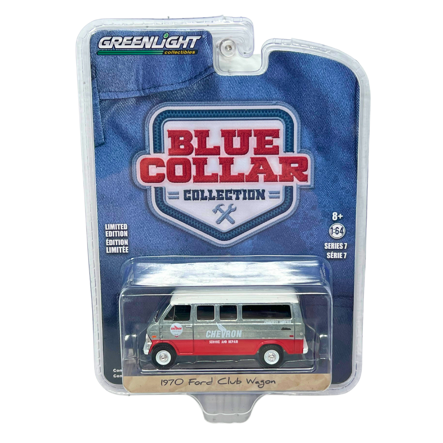 Greenlight Blue Collar 1970 Ford Club Wagon RAW CHASE 1:64 Diecast