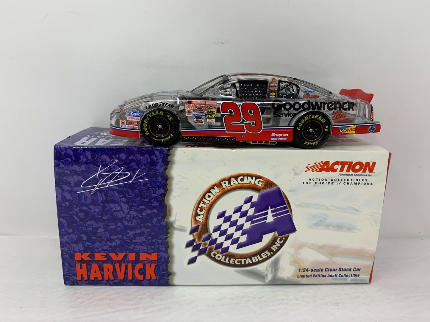 Action Nascar #29 Kevin Harvick GM Goodwrench Clear 2001 Chevy 1:24 Diecast