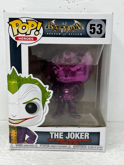 Funko Pop! Heroes Batman Arkham #53 The Joker Purple Chrome Vinyl Figure Vaulted