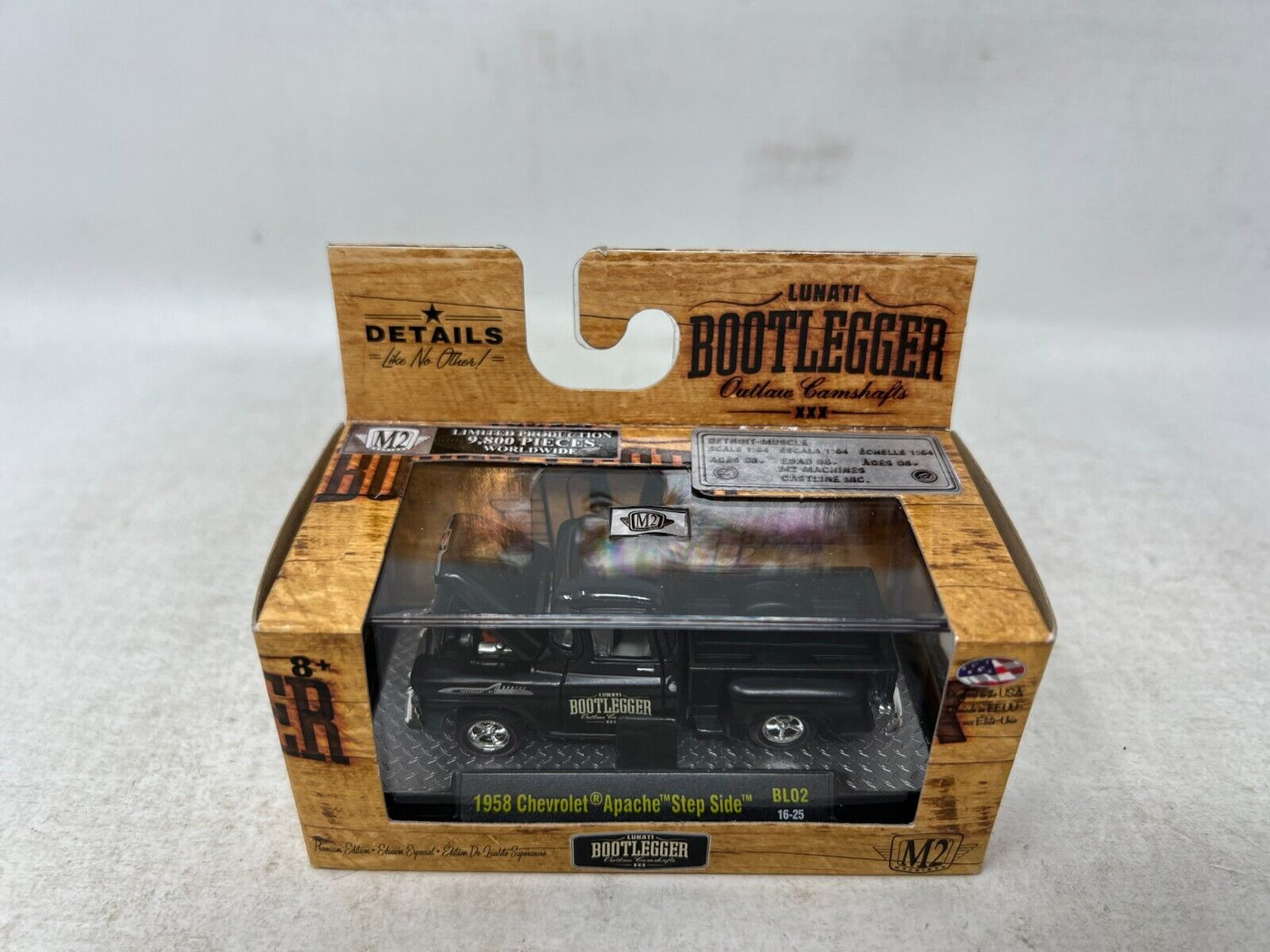 M2 Machines Lunati Bootlegger 1958 Chevrolet Apache Step Side BL02 1:64 Diecast