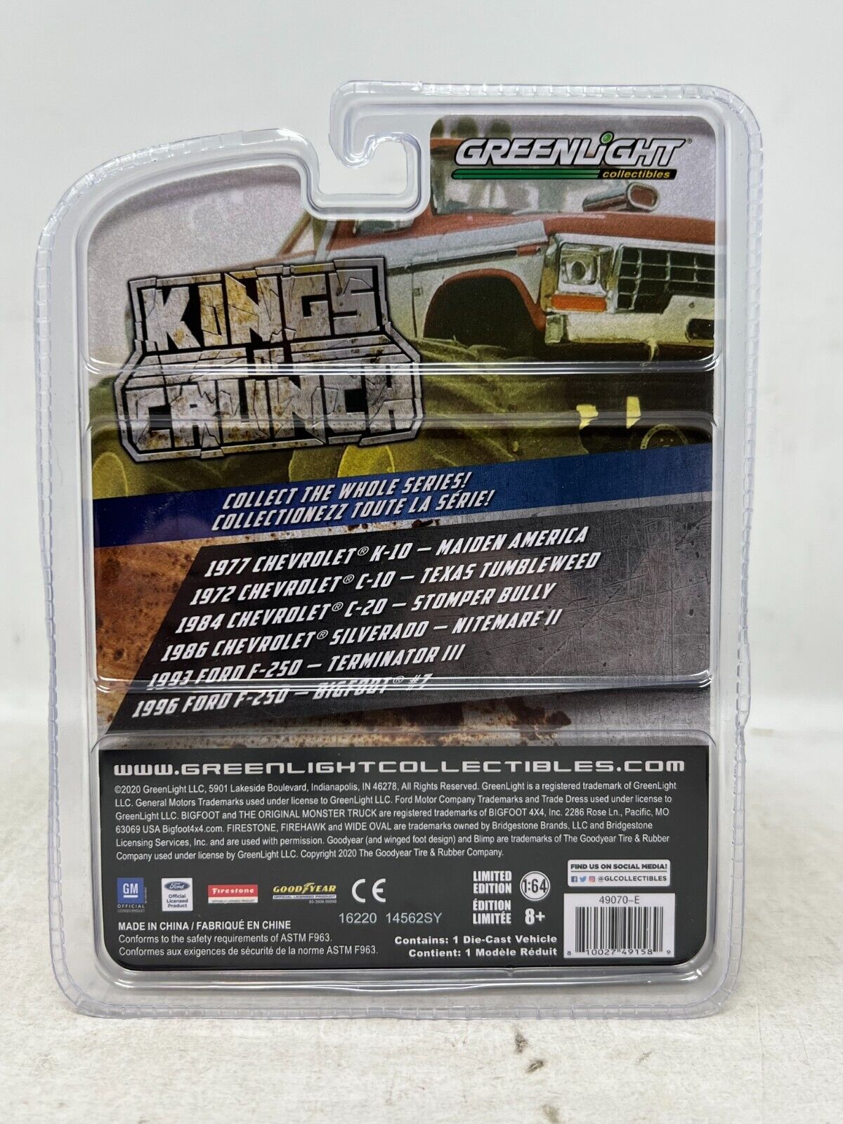 Greenlight Kings of Crunch Series 7 1993 Ford F-250 Terminator III 1:64 Diecast